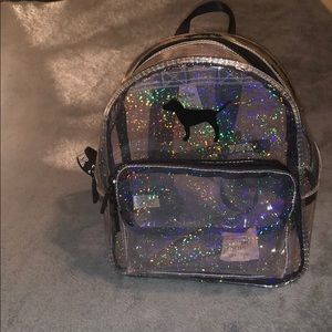 Pink, Glitter see-through backpack